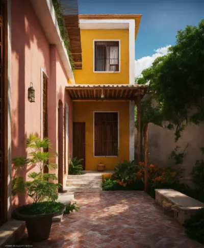 Casa con fachada de graniplast - Revestimiento decorativo para exteriores en Barranquilla